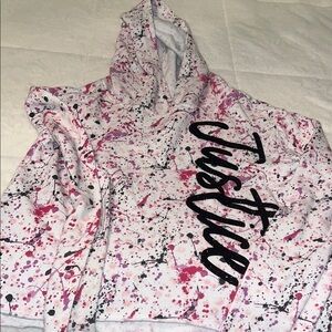 Justice Pink and Black Splatter Hoodie